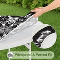 thumbnail image 5 of Black White Tie Dye Mandala Pattern Round Fitted Tablecloth with Elastic Edge,Dining Table Cover Waterproof,Outdoor Round Tablecloth for Camping,Dining,Indoor and Outdoor, 5 of 7