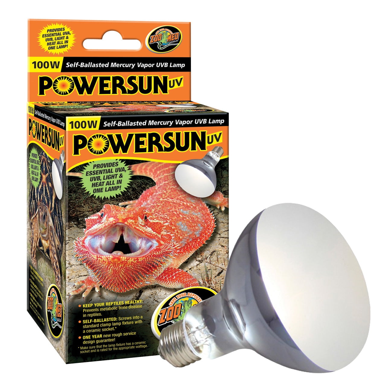 Zoo Med Laboratories 80 Watt Powersun® UV Self-Ballasted Mercury Vapor Lamp