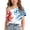 Multicolor 1, variant on Girls 4th of July T-Shirts,Print One-Shoulder Short Sleeve Cute Casual Summer Independence Day Graphic Tee Tops Multicolor Size 11