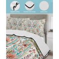 thumbnail image 3 of Twin Quilt Bedding Set, Boho Flower Reversible Summer Quilt 3 Pieces, Spring Watercolor Botanical Paisley Floral Leaf Lightweight Bedspreads Coverlets with 2 Pillow Shams for All Seasons, 3 of 5