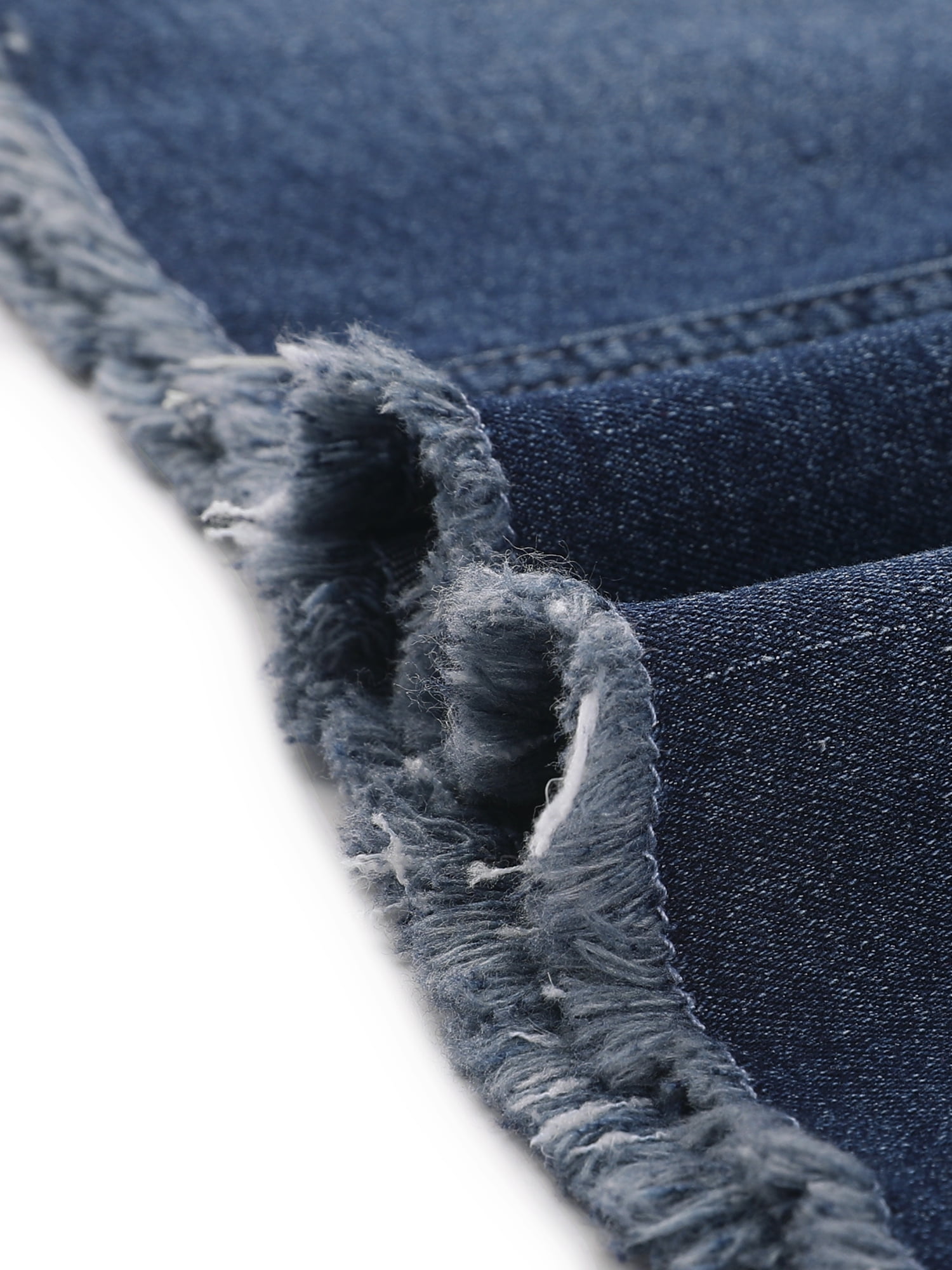 DARING DIVA Women's Ripped Hem Washed Jeans Denim Skirt XL Deep Blue