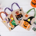 thumbnail image 4 of Bolsas de tela de lino de Halloween para niños, bolsas de regalo de Halloween, bolsas de fiesta de dulces, bolsa fantasma, bolsas de tela de bruja de calabaza de gato negro para regalos de f JFHHH pequeña, 4 of 5