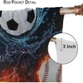 thumbnail image 6 of Boys Sports Kids Curtains for Bedroom, Fire Basketball Football Soccer 3D Ball Window Treatments for Living Room,Teen Boys Girls Room Decor Drapes 2 Panel Sets,42x63 Inch, 6 of 6