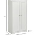 thumbnail image 2 of 2-door Pantry Cupboard, White, Adjustable Shelves For Sufficient Storage Space Freestanding Unit, 2 Doors With Solution, 2 of 5