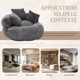 thumbnail image 7 of Villeston Oversized Corduroy Bean Bag Chair with Throw Pillows for Livingroom,Dark Gray, 7 of 7