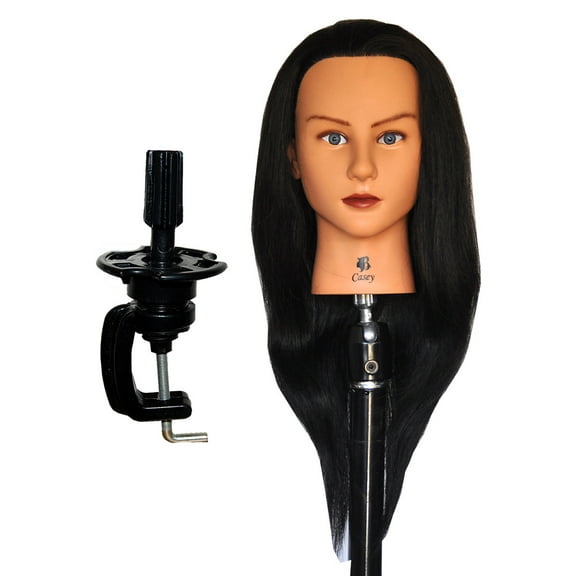 100% Human Hair 18 " Mannequin Head Hairdresser Training Head Manikin Cosmetology Doll Head