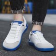 thumbnail image 3 of Men's Canvas Casual Sneakers, Low-Top Lace-Up Comfortable Shoes with Suede Toe Cap, Lightweight Footwear for Everyday Wear, Walking, and Casual Activities, 3 of 10