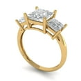 thumbnail image 2 of 2.5 ct Princess Cut White Sapphire 3 Stone 18K Yellow Gold Womens Engagement Ring, 2 of 5