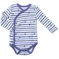 thumbnail image 4 of Newborn Clothes Baby Kimono Side Snap Onesies Boy Long Sleeve Bodysuit Gray Newborn, 4 of 6