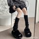 thumbnail image 1 of Calcetines de pierna ancha para mujer, otoño e invierno, con mangas de cuerno, calcetines de invierno jk por encima de la rodilla, calcetines negros de primavera y otoño, calcetines largos apilados, 1 of 6