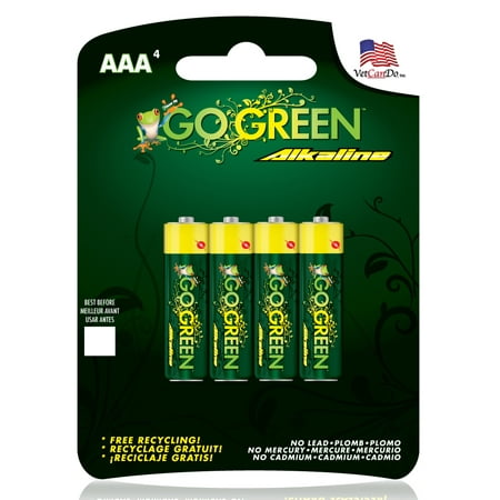 Go Green Alkaline Aaa Batteries 4pk