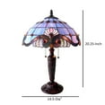 thumbnail image 5 of 20 Inch 2 Light Tiffany Style Table Lamp, Blue and Pink, 5 of 6