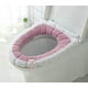 thumbnail image 1 of Paquete de 2 cojines universales impermeables para asiento de inodoro con lazo para colgar para baño, lavables suaves y cálidos, 1 of 4