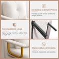 thumbnail image 5 of Folding Sofa Bed 3-in-1 Convertible Chair - 5-Position Adjustable Backrest with Pillow for Living Room, Bedroom & Office(White), 5 of 9