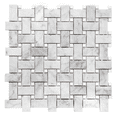 thumbnail image 2 of The Tile Life Santorini Basketweave 12" x 12" Thassos Marble Mosaic Floor and Wall Tile 1 Sheet, 2 of 2