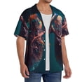 thumbnail image 2 of Balery Abstract Botanical Heart Men's Casual Button Down Shirt Short Sleeve Textured Summer Cuban Beach Shirts-X-Large, 2 of 7