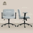 thumbnail image 2 of CoSoTower Chaise Croisée avec Accoudoirs Relevables, Roulettes, Grand Chaise de Bureau à Hauteur Réglable, Inclinable pour la Maison, Gris, 2 of 7