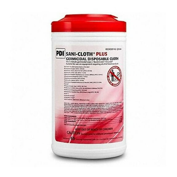 Pdi Disinfecting Wipes, 7-1/2 x 15", 65 Wipes Q85084