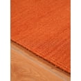 thumbnail image 4 of Rugsotic Carpets Hand Woven Flat Weave Kilim Wool Eco-Friendly 2'6''x12' Area Rugs Runner Dark Orange Plain Solid Design Low Pile Indoor Handmade Rug for Living Room, Bedroom D00111, 4 of 5