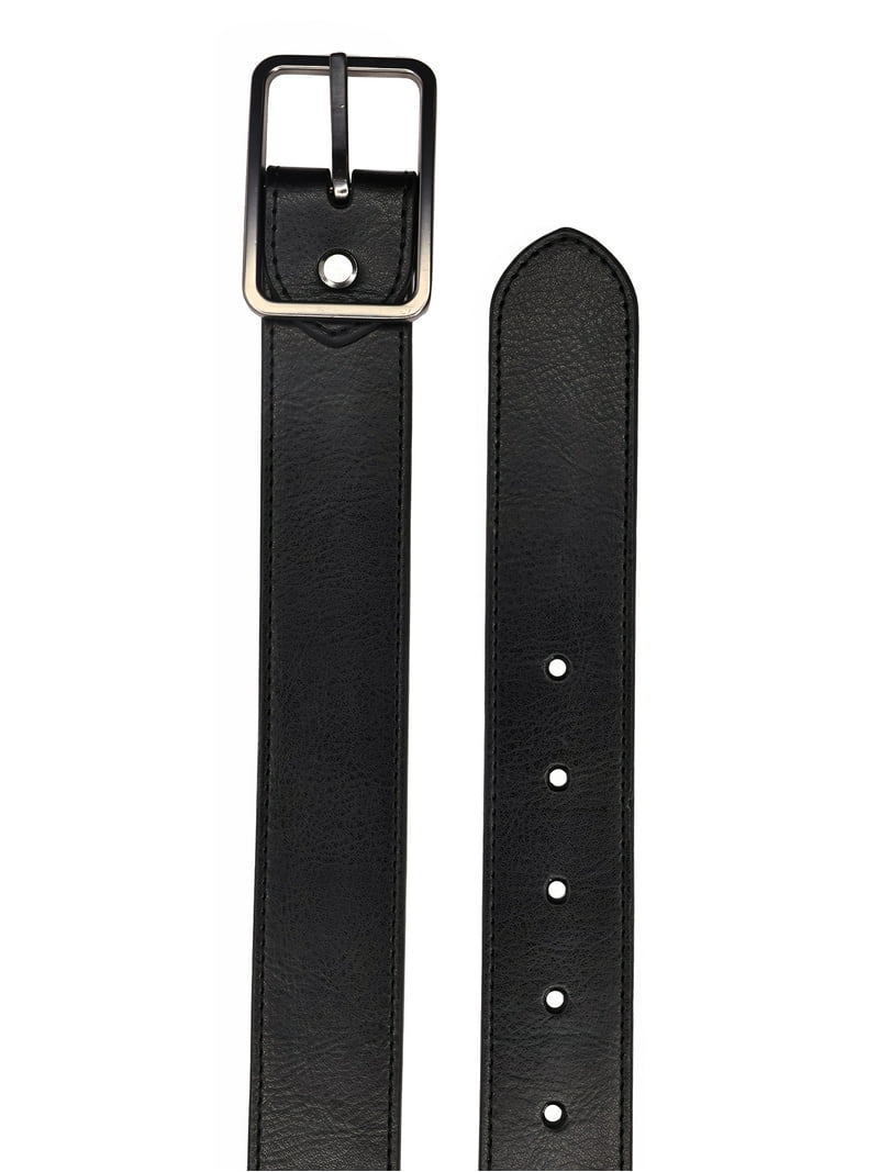 George Men's Reversible Leather Belt 35MM PU Black Brown with