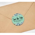 thumbnail image 4 of Darling Souvenir Round 45 Pcs Floral Border Save The Date Stickers Wedding Personalized Bride Groom Names And Date Envelope Seals - Mint, 4 of 4