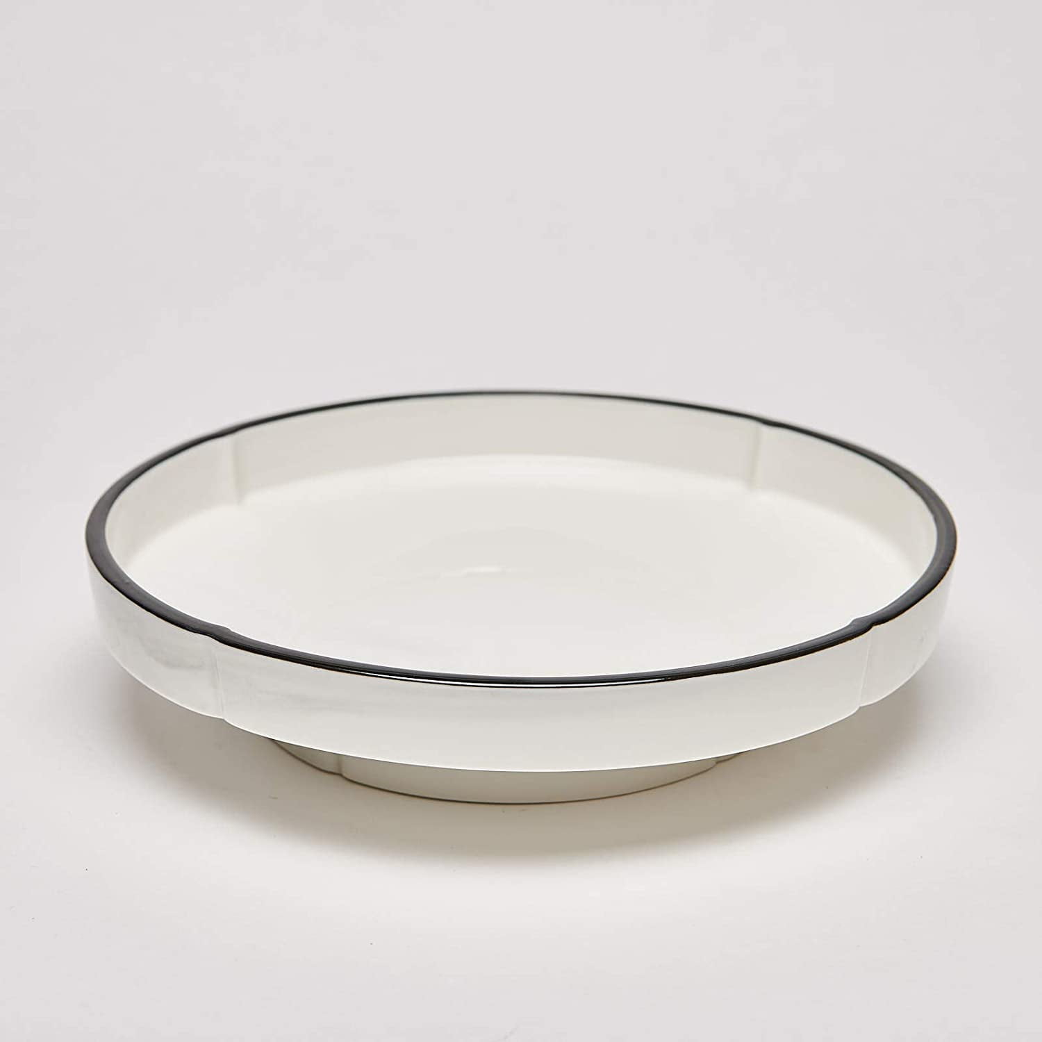 Yedi YCC845, 10" Fine Porcelain Grey Deep Plate, Bone China Marble Soup Bowl, Cereal Plate