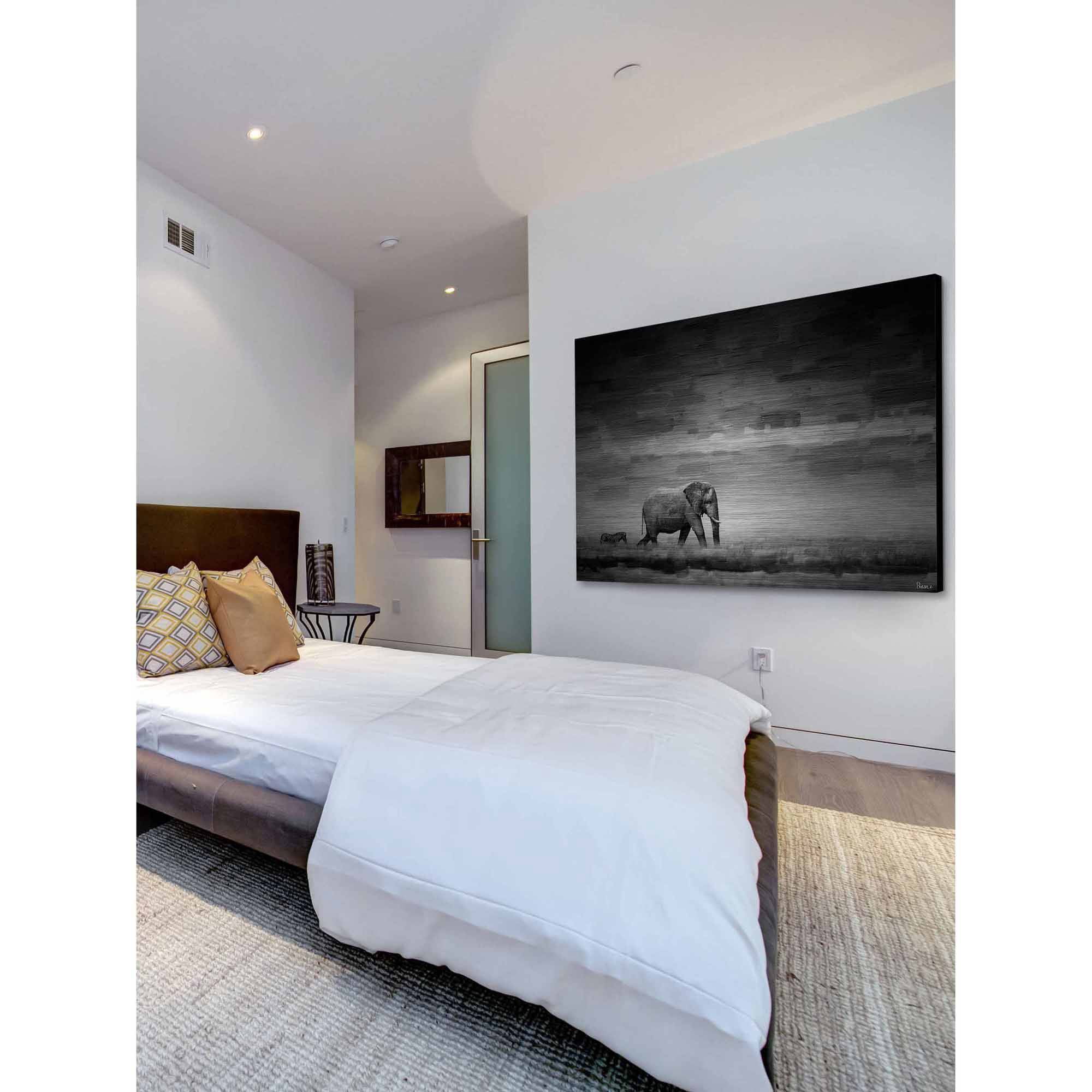 Parvez Taj Elephant Art Print on Brushed Aluminum