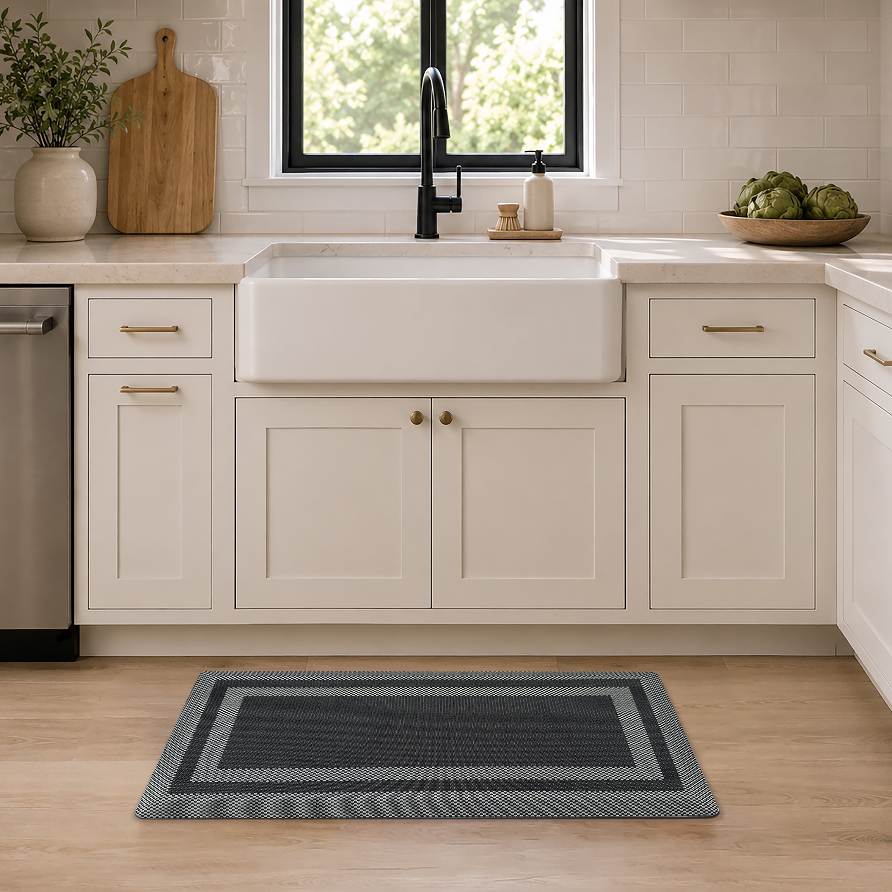 Allure Extra Comfort Anti Fatigue Mat 20x39 - Border - Black