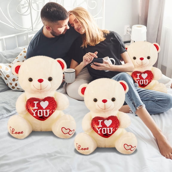 TTJ Small Stuffed Animals Plushies Snuggly Sofa Pillows Glitter Color Changing Teddy Bear Plushs' and 's Gift for Birthday Gifts and Holiday Presents