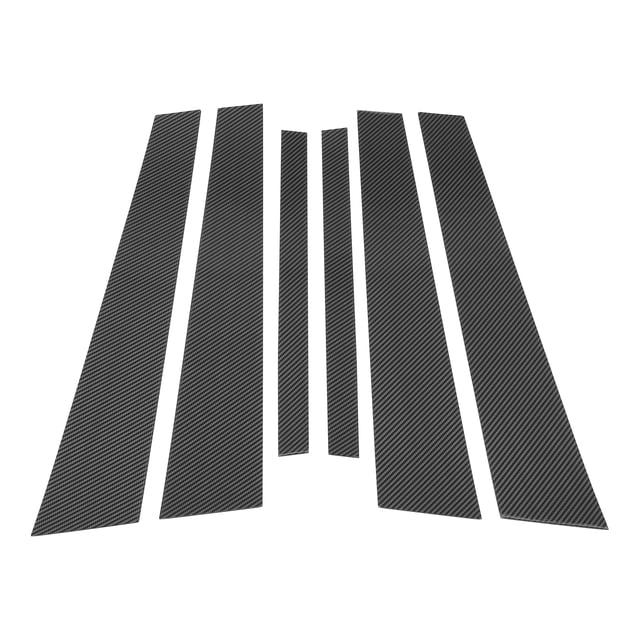 Moldura de Ventana de Pilar de Puerta Unique Bargains para BMW Serie 7 2002-2008 Patrón de Fibra de Carbono Negro Sticker Antirrayaduras para Cubrir los Postes de Pilar 6 Piezas