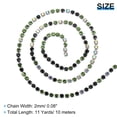 thumbnail image 2 of Uxcell 10 Yard Crystal Rhinestone Chain 0.08'' Width Close Claw Chain Trim Silver Bright Green Light Green White AB, 2 of 7