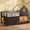 Black, variant on Twin Size Low Loft Bed with 6 Drawers, LED Loft Bed, Clothing Rack with Hanging Rods and Storage Basket, Under-Bed Play Space, House Loft Beds with Safety Guardrail, White