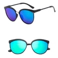thumbnail image 6 of Polarized Oversized Cat Eye Sunglasses for Women Men, Retro Round Large Frame Sun Glasses, UV Protection Vintage Fashion Shades for Driving, Travel, Outdoor, Lightweight Eyewear, Sku Blue, 6 of 6