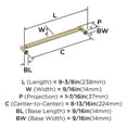 thumbnail image 5 of Amerock Balon 8-13/16 inch (224mm) Center-to-Center Golden Champagne Cabinet Pull, 5 of 6