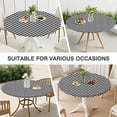thumbnail image 7 of Black and White Checkered Pattern Round Fitted Tablecloth with Elastic Edge,Dining Table Cover Waterproof,Outdoor Round Tablecloth for Camping,Dining,Indoor and Outdoor, 7 of 7