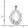 thumbnail image 5 of Lockets 14k White Gold Heart and Scroll Border 21mm Oval Locket, 5 of 5