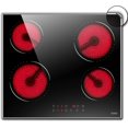 thumbnail image 1 of Hobsir 4 Burner Electric Cooktop, Touch Control Built-in Electric Stove 24 inch Ceramic Cooktops with Glass Protection Metal Frame,Timer & Kid Safety Lock, 220-240v 6000W, Hard Wired(No Plug), 1 of 7