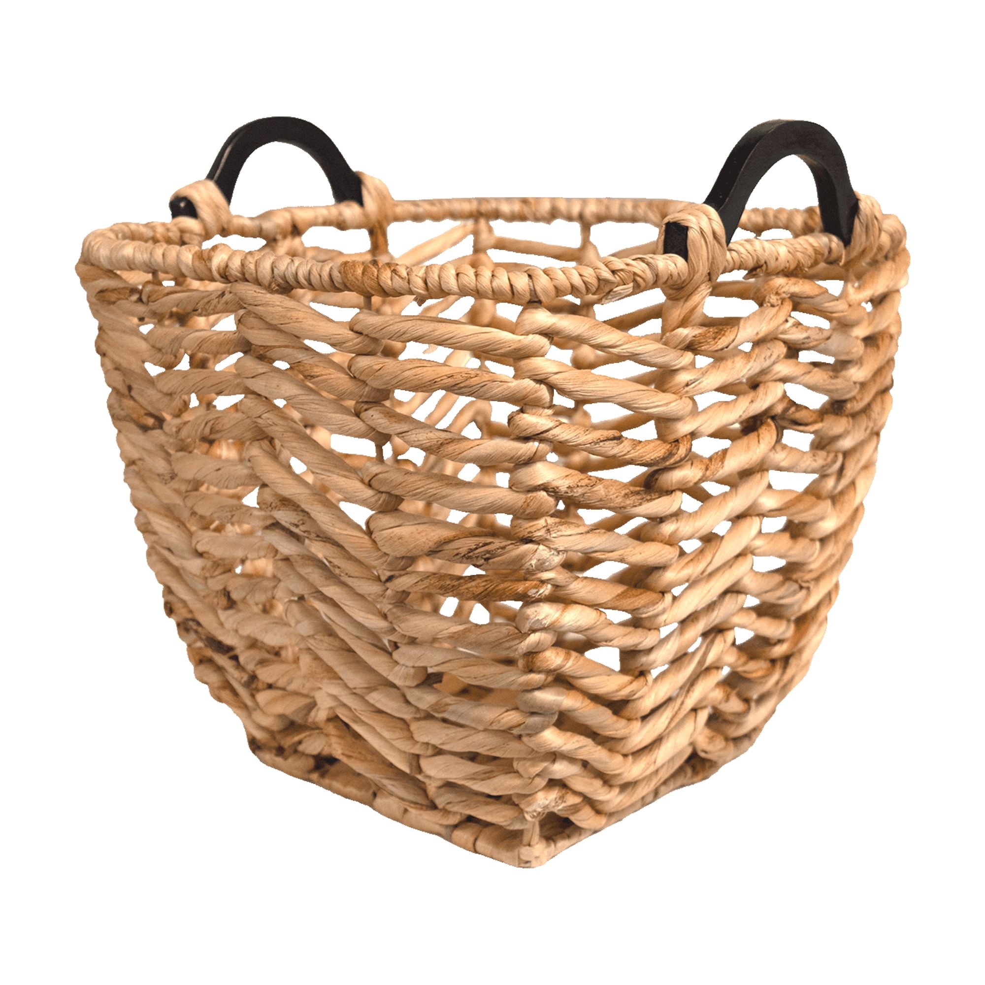 Mainstays Natural Brown Seagrass Storage Basket with Wooden Handles