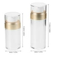 thumbnail image 2 of EXHUMKY Set of 2 Golden Airless Vacuum Pump Bottles, Refillable Travel Lotion Dispensers for Skincare and Cosmetics, 2 of 8