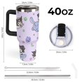 thumbnail image 3 of Kuromi And My Melody 40 Oz Tumbler with Handle And Straw, Vacuum Insulated Stainless Steel Double Wall Water Bottle Travel Coffee Mug, Gifts for Women Boys Girls, 3 of 8