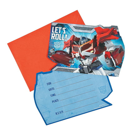 Transformers Invites for Birthday - Party Supplies - Licensed Tableware - Licensed Invitations - Birthday - 8 Pieces