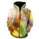 thumbnail image 1 of Sudadera con capucha y cremallera con estampado 3D de humo colorido para hombre y mujer, estilo hip hop callejero, chaqueta con capucha unisex para primavera y otoño, 1 of 6