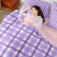 thumbnail image 4 of Homewish Abstract Stripes Grid 7pcs Bedding Comforter Set For Teens Boys Girls,Geometric Lines Plaid Queen Bedding Sets Super Cozy,Minimalist Mid Century Queen Sheet Sets,Lightweight Room Decor, 4 of 8