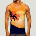thumbnail image 2 of Linfrsh Mens Summer Beach Tank Top Tropical Print Sleeveless Muscle Basic Tee Vacation Tops Vintage Graphic T Shirt Shirts Orange,XL, 2 of 5
