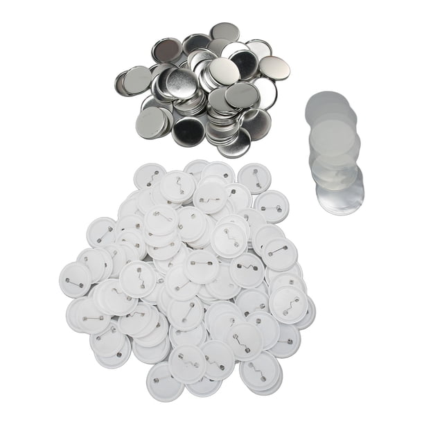 Juego De 100 Piezas De Botón Trasero De Alfiler, Suministros Para Hacer Botones De Insignias Redondos, Parte Trasera De Alfiler En , Incluye Cubierta De Metal Para Manualidades