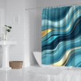 thumbnail image 2 of Blue Gold Marble Pattern Shower Curtain 84"x72" ,Bathroom Decorative Shower Curtains Set with 12 Hooks,Modern Waterproof Washable Shower Curtain, 2 of 6