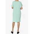 thumbnail image 2 of Robe T-Shirt Midi Longueur Genou à Manches Courtes Ajustée pour Femmes, 2 of 6
