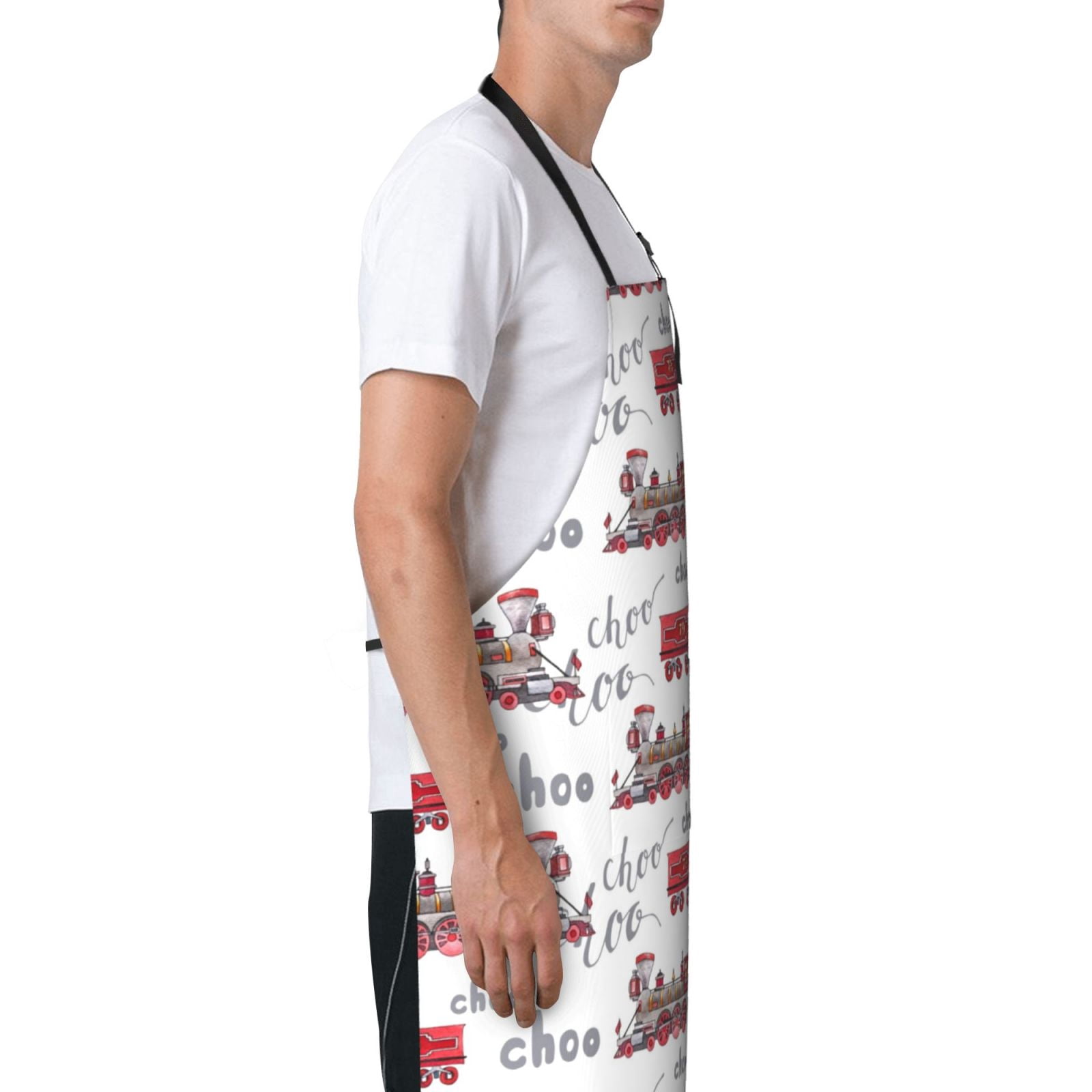 Naloa Retro Train Apron Kitchen Aprons with Pockets for Women Men Chef
