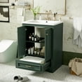 thumbnail image 4 of Furvclv 24" Modern Bathroom Vanity, Undermount Bathroom Single Sink Cabinet With 2 Doors And 1 Drawer, Adjustable Shelves, Solid Wood Frame, Soft Closing, 4 of 9