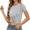 Grey, variant on Women's T-Shirts for Everyday Wear Short Sleeve Knotted Hem Top Ideal for Casual Spring and Summer Outfits(Red,L)